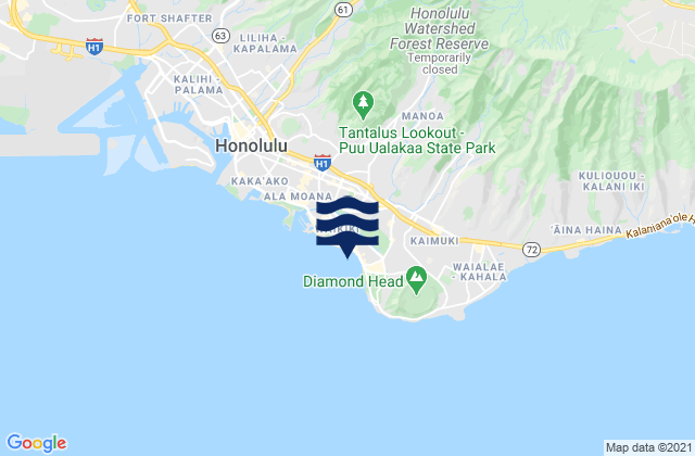 Queens/Canoes (Waikiki), United States潮水