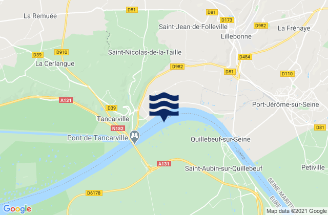 Quillebeuf-sur-Seine, France潮水