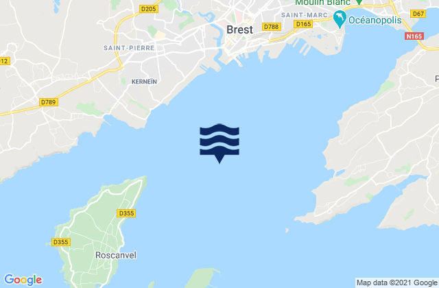 Rade de Brest, France潮水