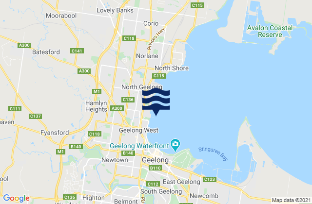 Rippleside Pier, Australia潮水