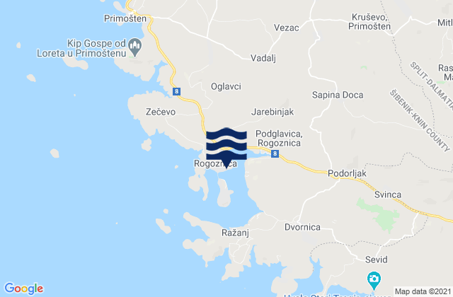 Rogoznica Općina, Croatia潮水