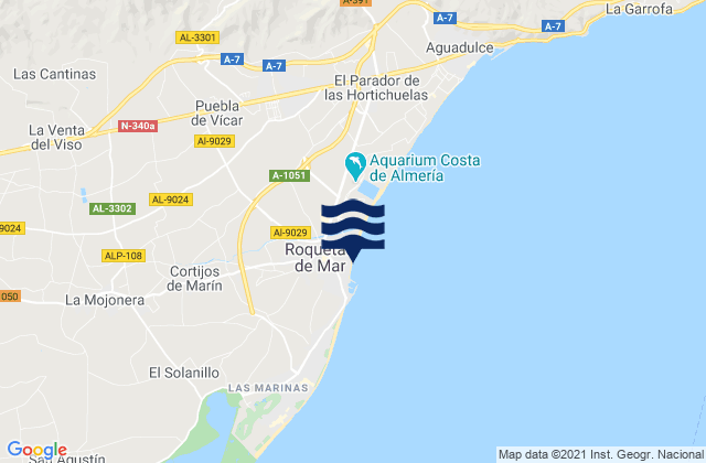 Roquetas de Mar, Spain潮水
