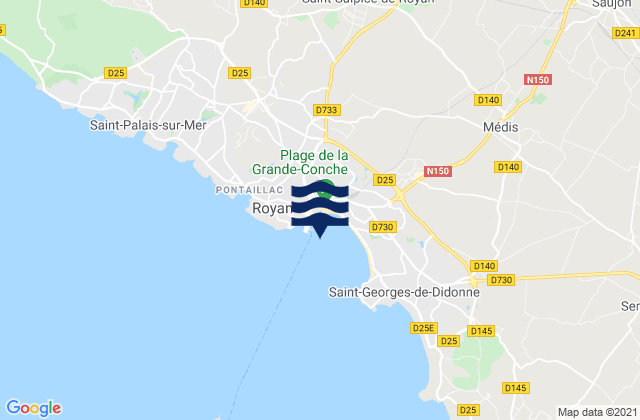 Royan (Gironde River), France潮水