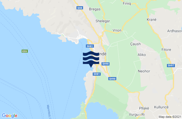 Rrethi i Sarandës, Albania潮水