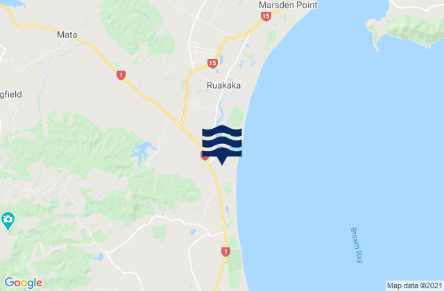 Ruakaka, New Zealand潮水