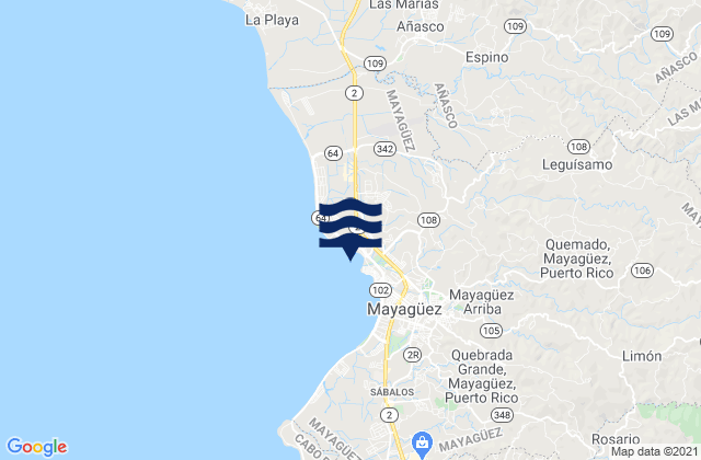 Río Cañas Barrio, Puerto Rico潮水