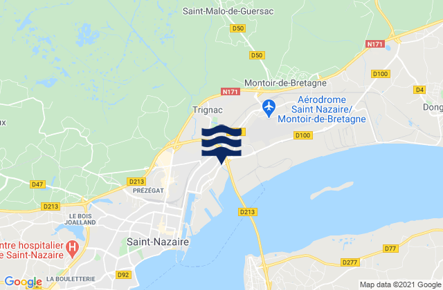 Saint-Malo-de-Guersac, France潮水