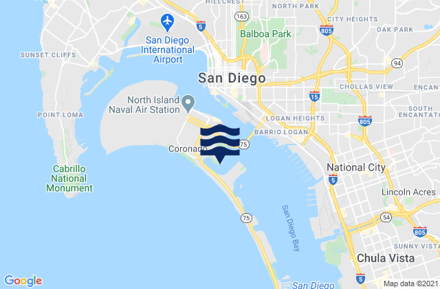 San Diego Bay Entrance, United States潮水