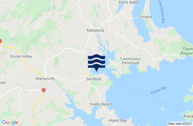 Sandspit (Makatana River), New Zealand潮水