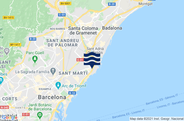 Sant Andreu, Spain潮水