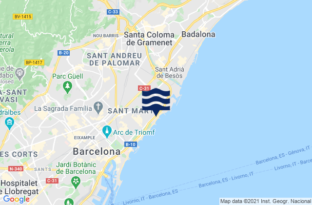Sant Martí, Spain潮水