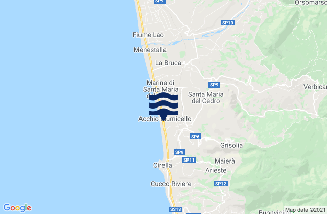 Santa Maria del Cedro, Italy潮水