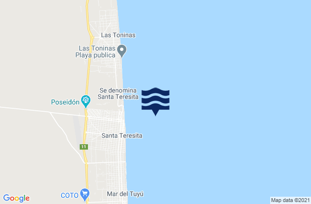 Santa Teresita, Argentina潮水