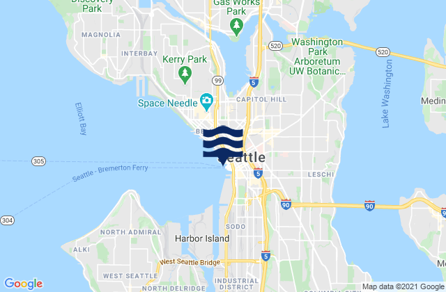 Seattle (madison St ) Elliott Bay, United States潮水