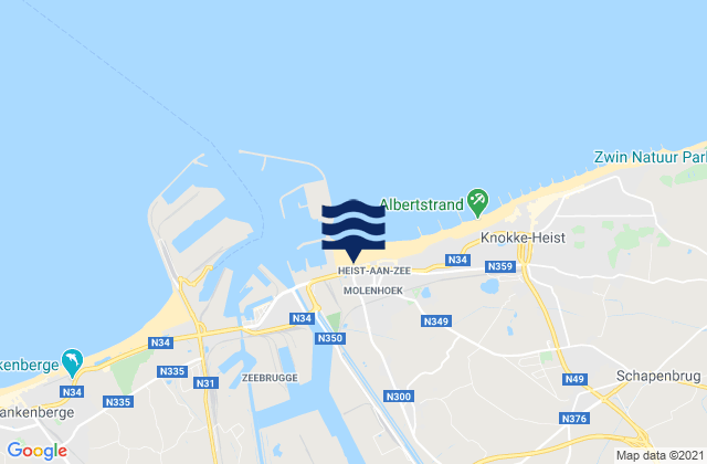 Sint-Kruis, Belgium潮水
