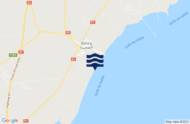 Skhira, Tunisia潮水