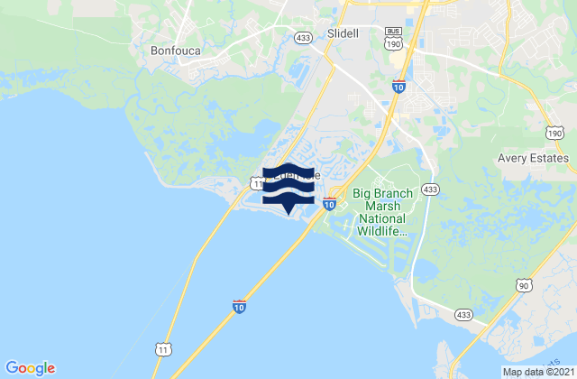 Slidell (Bayou Bonfouca route 433), United States潮水