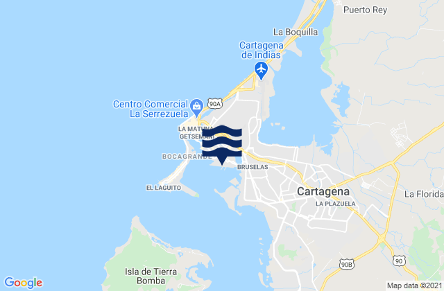 Sociedad Portuaria de Cartagena, Colombia潮水