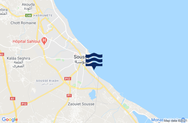 Sousse Sidi Abdelhamid, Tunisia潮水