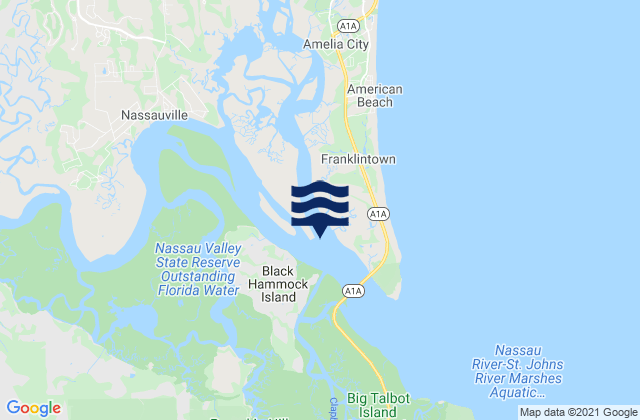 South Amelia River off Walker Creek, United States潮水