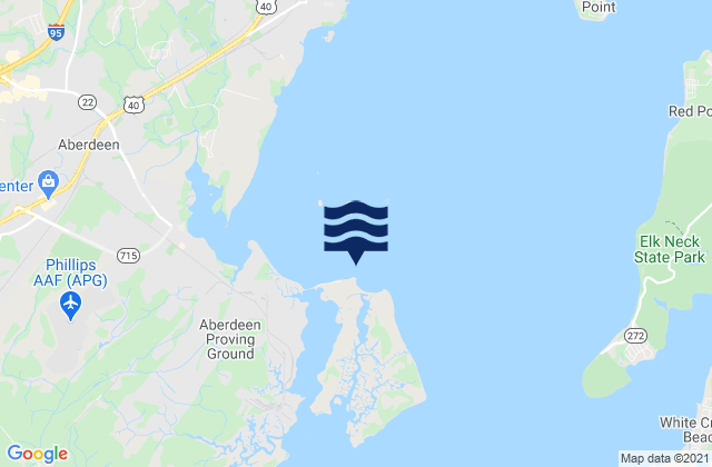Spesutie Island channel north of, United States潮水