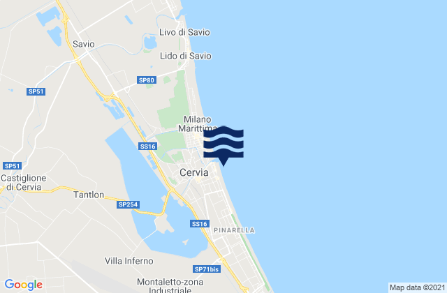 Spiaggia Cervia, Italy潮水