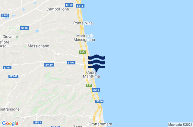 Spiaggia Cupra Marittima, Italy潮水