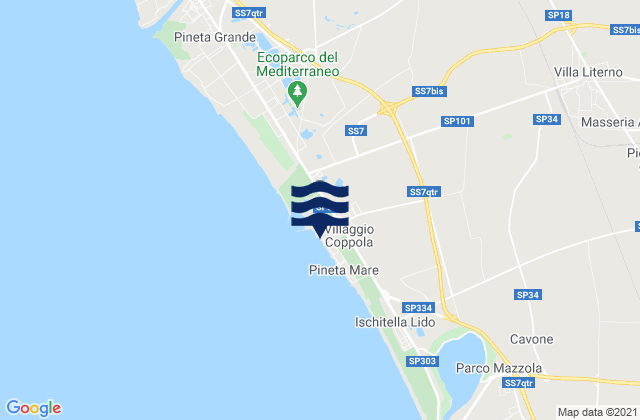 Spiaggia Villaggio Coppola, Italy潮水