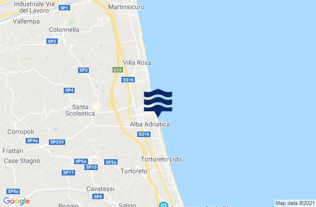 Spiaggia di Alba Adriatica, Italy潮水