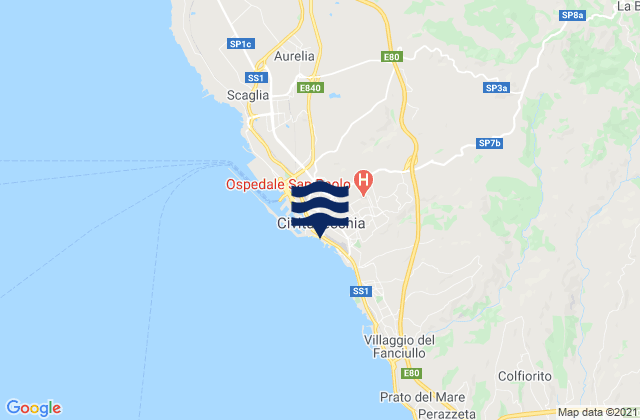 Spiaggia di Civitavecchia, Italy潮水