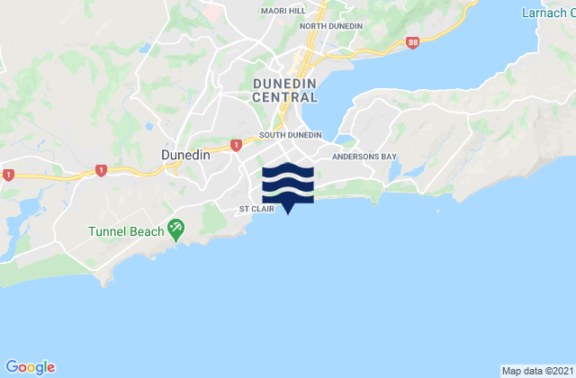 St Clair Beach Dunedin, New Zealand潮水