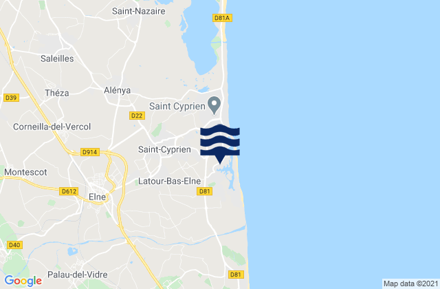 St Cyprien, France潮水