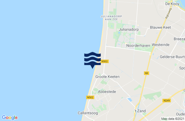 Strandslag Groote Keeten, Netherlands潮水