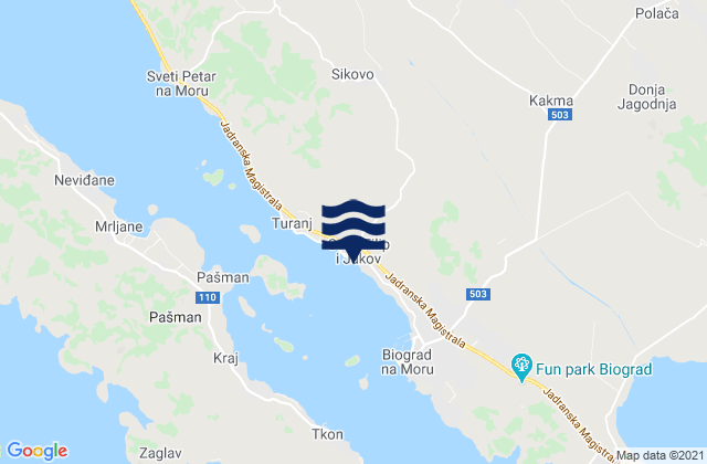 Sveti Filip i Jakov, Croatia潮水