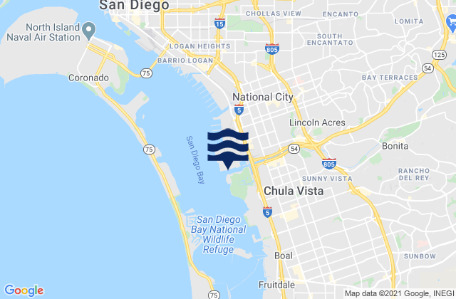 Sweetwater Channel San Diego Bay, United States潮水