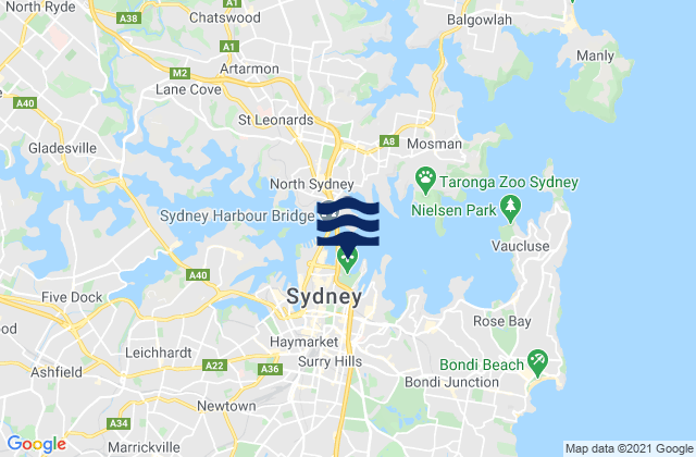 Sydney (Fort Denison), Australia潮水