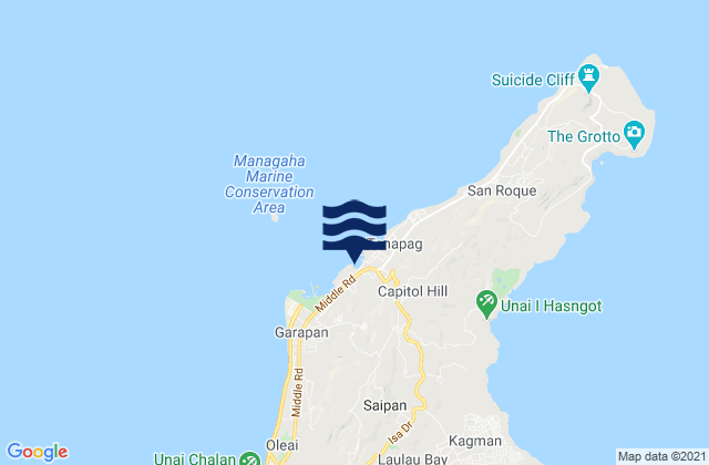 Tanapag Harbor Saipan Island, Northern Mariana Islands潮水