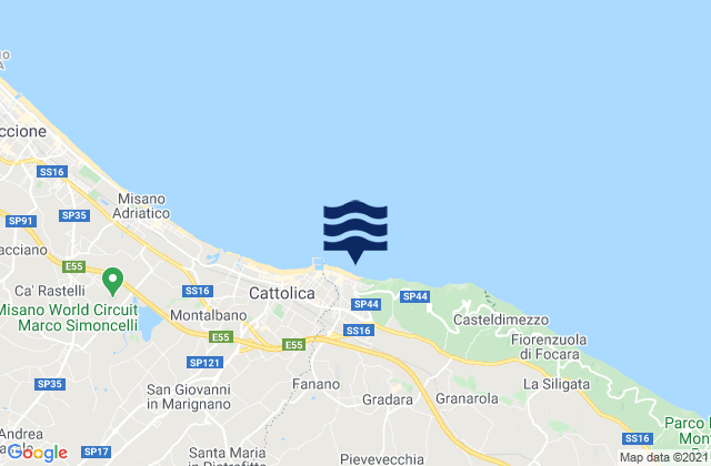 Tavullia, Italy潮水