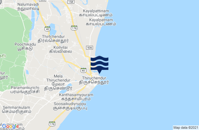 Tiruchchendur, India潮水