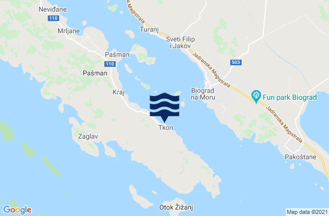 Tkon, Croatia潮水