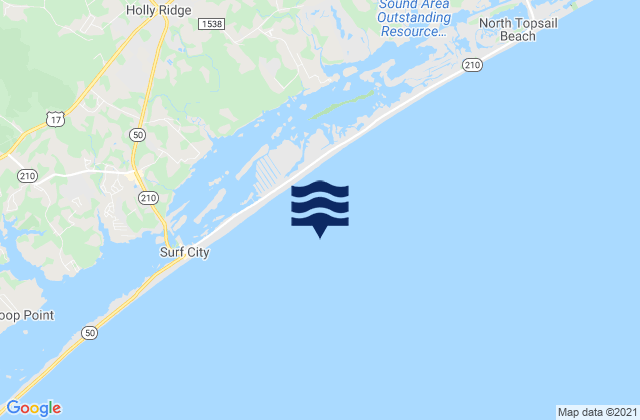 Topsail Island, United States潮水