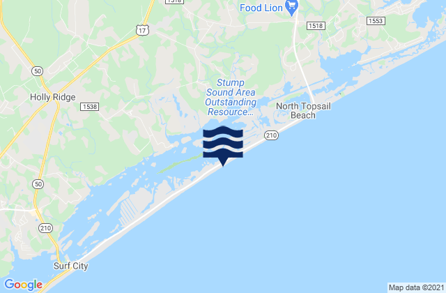 Topsail Island, United States潮水