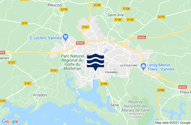 Vannes Morbihan, France潮水