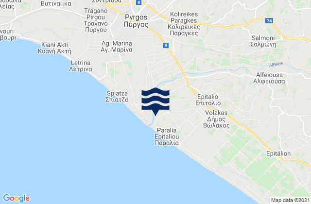 Varvásaina, Greece潮水