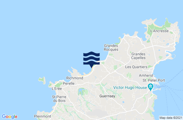 Vazon Bay - Beach - Guernsey, France潮水