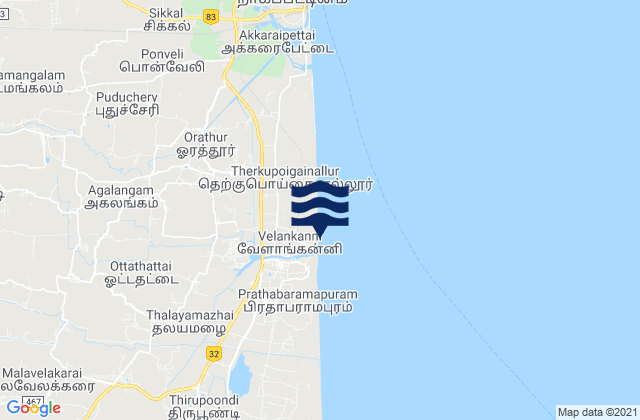 Velankanni, India潮水