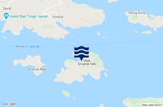 Veliki Drvenik, Croatia潮水