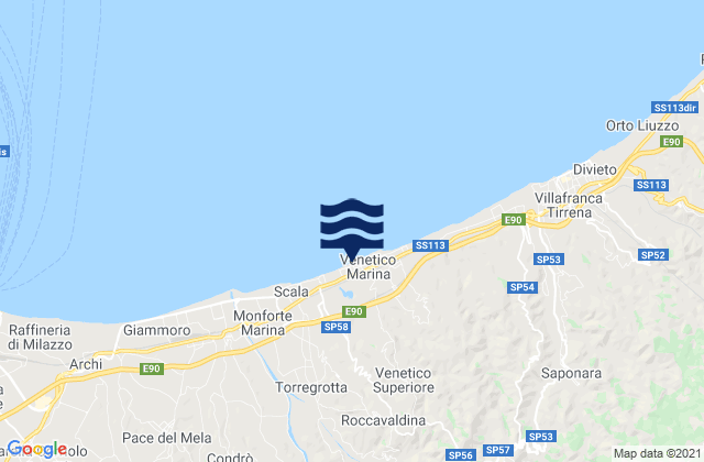 Venetico Marina, Italy潮水