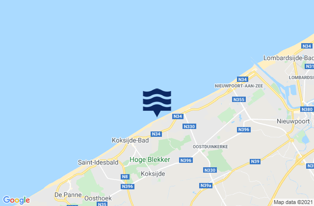 Veurne, Belgium潮水