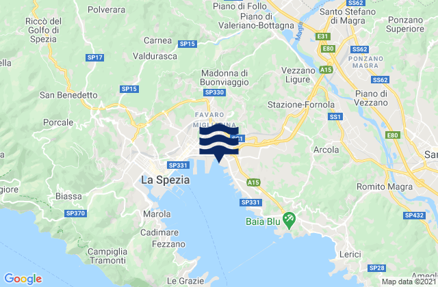 Vezzano Ligure, Italy潮水